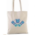Naturálna nákupná taška s modrou výšivkou_vzor 02